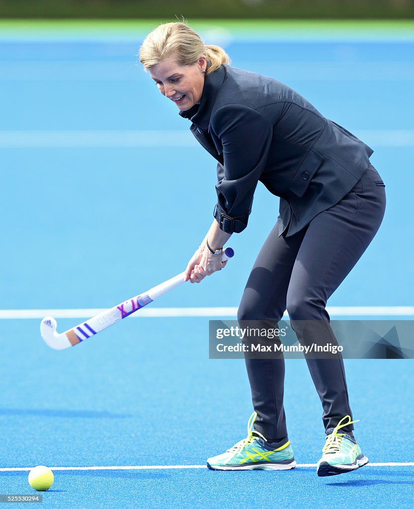 Sophie, Countess Of Wessex Visits England Hockey At Bisham Abbey