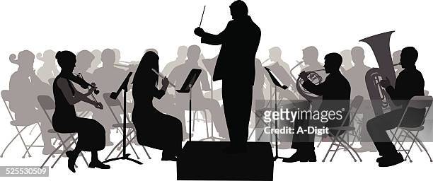 firstviolin - musical conductor stock illustrations