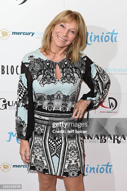 Bonnie Lythgoe arrives at the launch of the 2016 annual BLOCH Dance World Cup on April 28, 2016 in London, England.