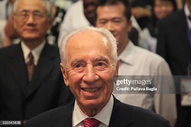 Israel President of Israel Nobel Laureate Shimon Peres the architect of the Israeli nuclear program and a tech savvy head of state. Credit and...