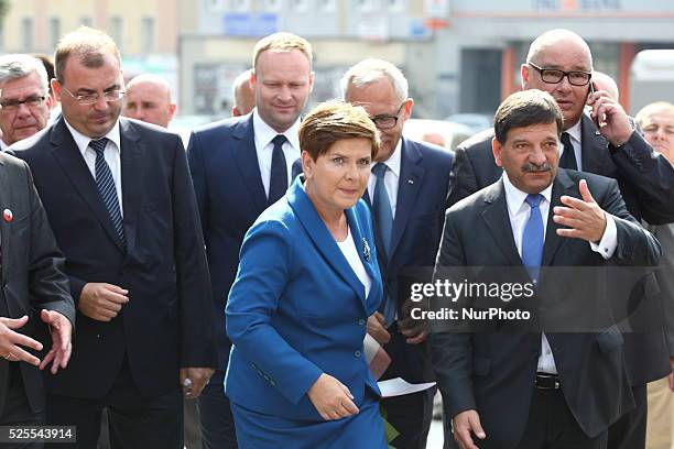 Gdansk, Poland 31st, August 2015 Beata Szydlo - the candodate of the oppositionist party Law and Justice for Prime Minister visits Gdansk to take...