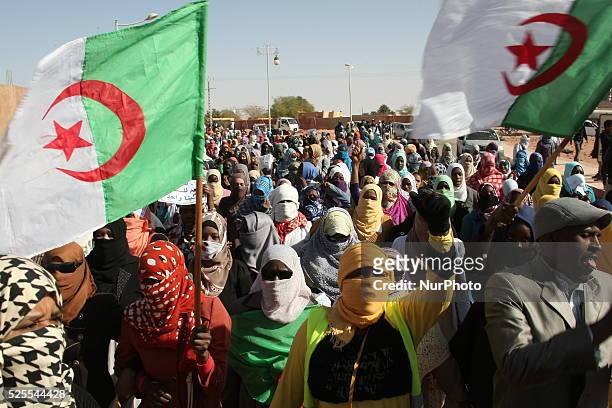Ain Salah southern Algeria near the capital on 2000 km and its inhabitants refuse to exploit the shale gas on March 8, 2015.
