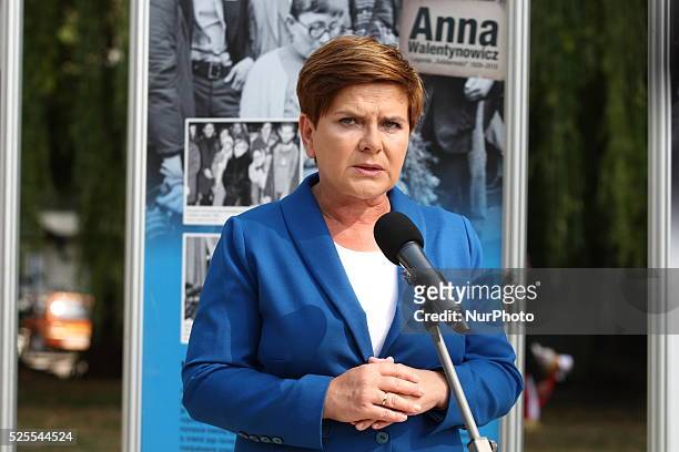 Gdansk, Poland 31st, August 2015 Beata Szydlo - the candodate of the oppositionist party Law and Justice for Prime Minister visits Gdansk to take...