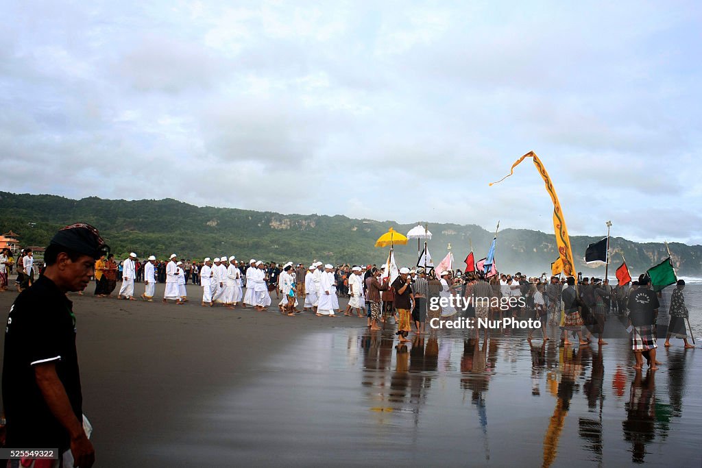 Hindus Perform Melasti Ceremony
