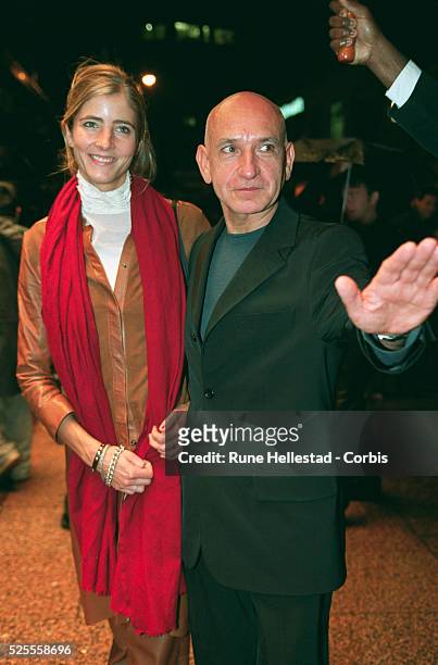 Arrival of actor Ben Kingsley with his wife Alison Sutcliffe.