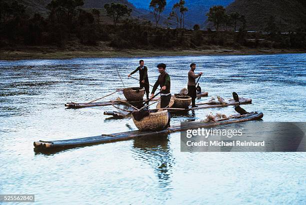 Boats on Li Jiang River, China in 1982