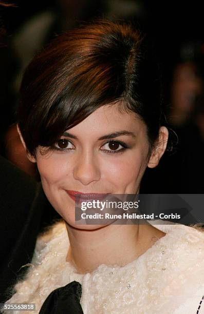 Actress Audrey Tautou attends the premiere of A Very Long Engagement at Odeon West-End in London.