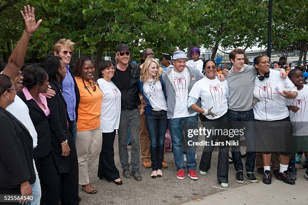 Stars of The Amazing Spider-man take part in the Be Amazing, Stand Up and Volunteer initiative at the Farragut House in Brooklyn. �� LAN