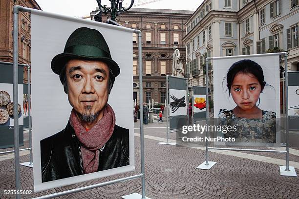 Until 31 October piazza Carignano is hosting the exhibition &quot;Terra Madre second Oliviero Toscani&quot;. 58 shots on the products of the Slow...