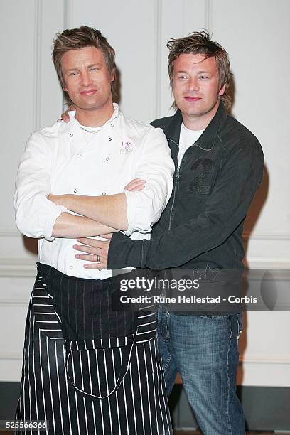 Jamie Oliver attends the unveiling of his waxwork at Madame Tussauds, London.