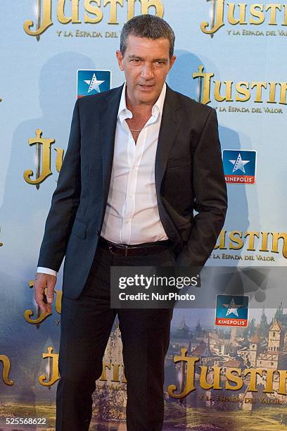 Antonio Banderas attends 'Justin and the knights of valour' premiere at Kinepolis cinema on September 12, 2013 in Madrid, Spain. Photo: Oscar...