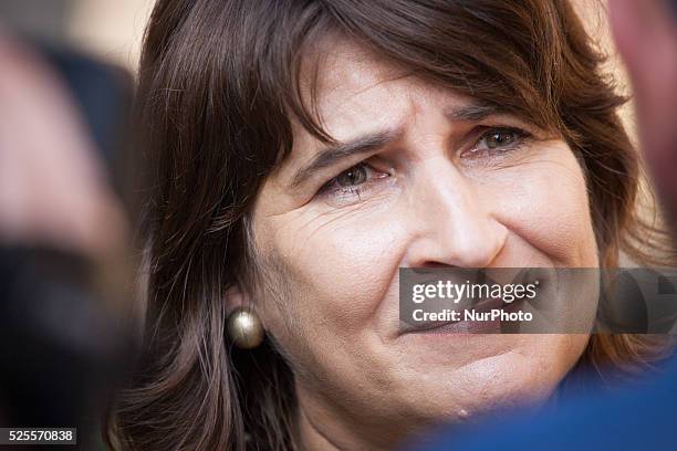 Minister Lilanne Ploumen of Foreign Trade speaks to journalists ahead of the weekly ministers council. Dutch cabinet ministers met on Friday for...