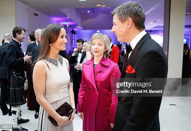 Pippa Middleton speaks to Tamsin Todd and Mathew Prior of Crystal Ski Holidays at Disability Snowsport UK ParaSnowBall 2016 sponsored by Crystal Ski...