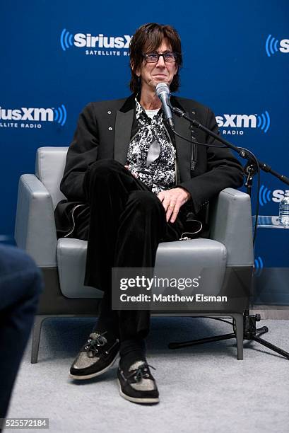 Ric Ocasek of The Cars attends the SiriusXM 'Town Hall' with The Cars: Town Hall to air on SiriusXM's 80's on 8 at SiriusXM Studio on April 28, 2016...