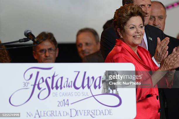 The Presindent of Brasil, Dilma Rousseff , during the grape festival opening at Caxias do Sul,RS. Foto:Edu Andrade/FatoPress/Urbanandsport/NurPhoto