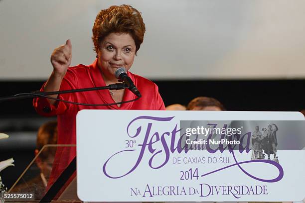 The Presindent of Brasil, Dilma Rousseff , during the grape festival opening at Caxias do Sul,RS. Foto:Edu Andrade/FatoPress/Urbanandsport/NurPhoto