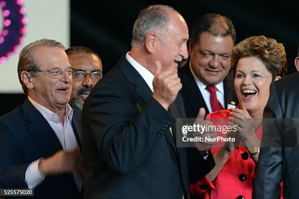The Presindent of Brasil, Dilma Rousseff and Luiz Felipe Scolari Brasilian soccer trainer, during the grape festival opening at Caxias do Sul,RS....