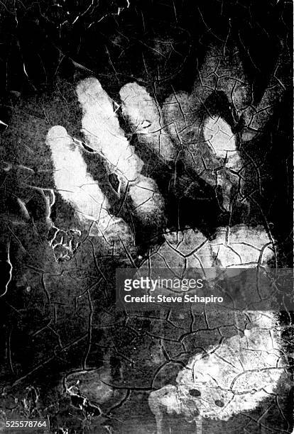 Handprint found on the second floor window of the rooming house bathroom from which shots were fired, assassinating Dr. Martin Luther King, Jr. On...