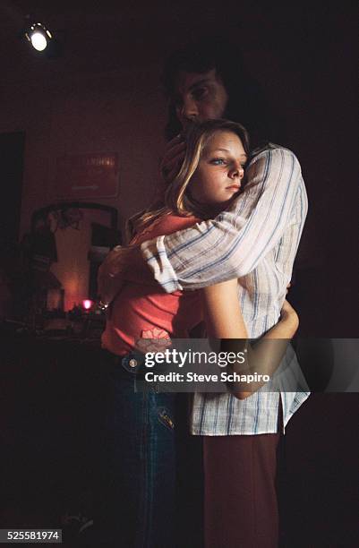 Jodie Foster and Harvey Keitel dancing together in Martin Scorsese's Taxi Driver.