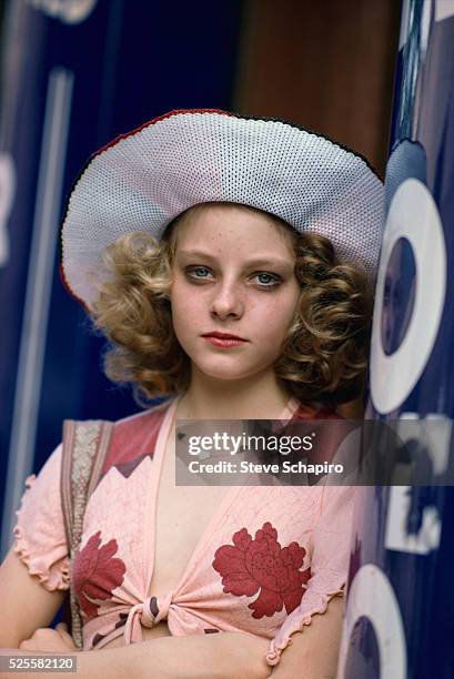 Jodie Foster on the set of Martin Scorsese's Taxi Driver.