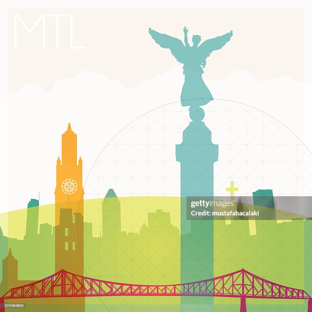 Montreal city silhouettes