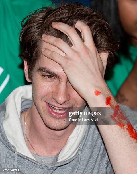 Andrew Garfield of The Amazing Spider-man takes part in the Be Amazing, Stand Up and Volunteer initiative at the Farragut House in Brooklyn. �� LAN