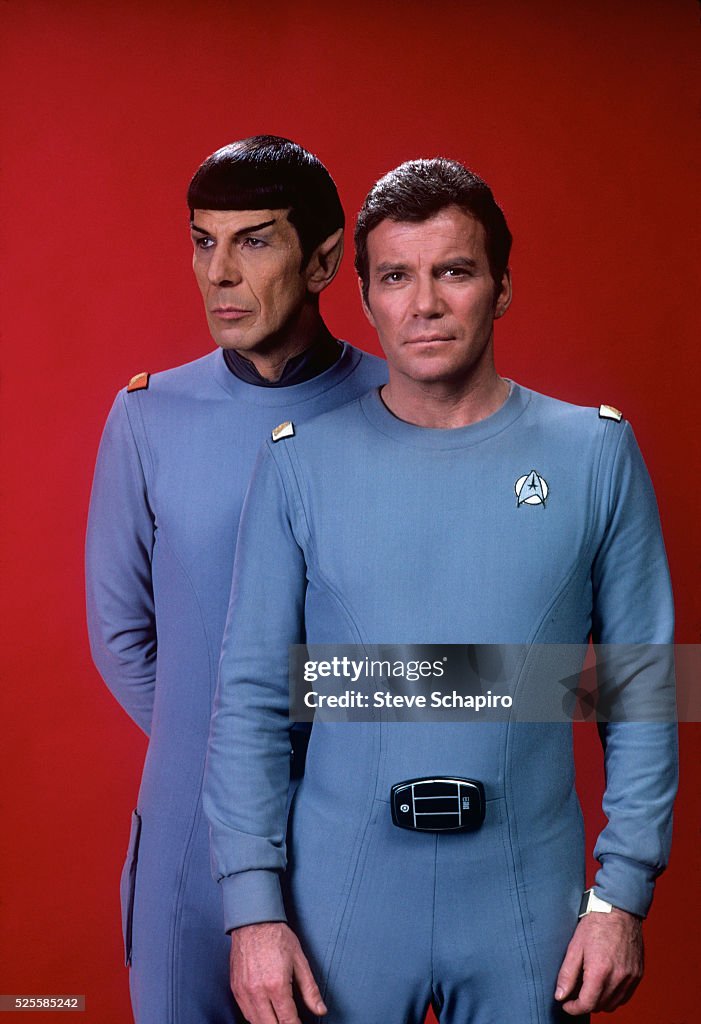 Leonard Nimoy as Spock and William Shatner as Kirk