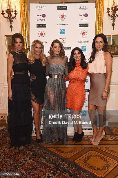 Misse Beqiri, Leanne Brown, Lady Jude Cisse, Stacey Forsey and Claire Henry attends the Zeynep Kartal catwalk show in support of the Syrian children...