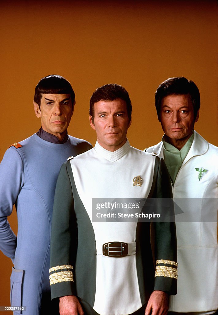 Leonard Nimoy with William Shatner and Deforest Kelley