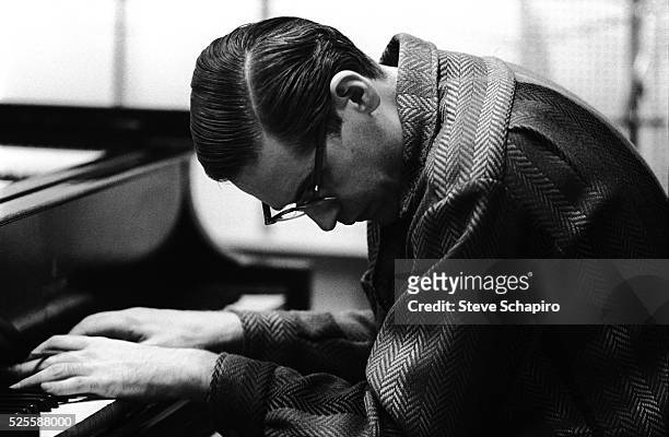 Pianist Bill Evans during rehearsals at the Riverside studios