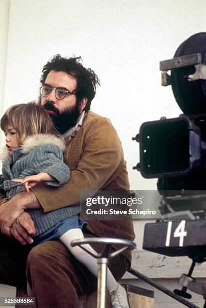 Francis and Sofia Coppola on the set of The Godfather: Part II.