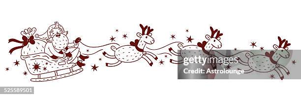 santa and deers - sleigh isolated stock illustrations