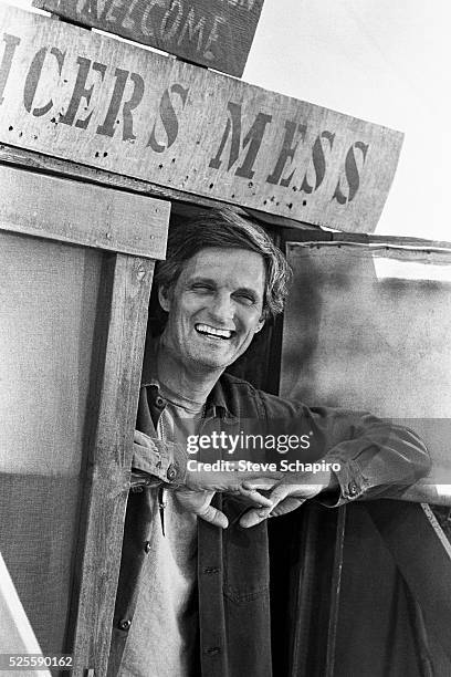 Alan Alda on the set of M*A*S*H