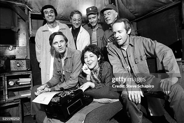 Cast members of the television show M*A*S*H on set.
