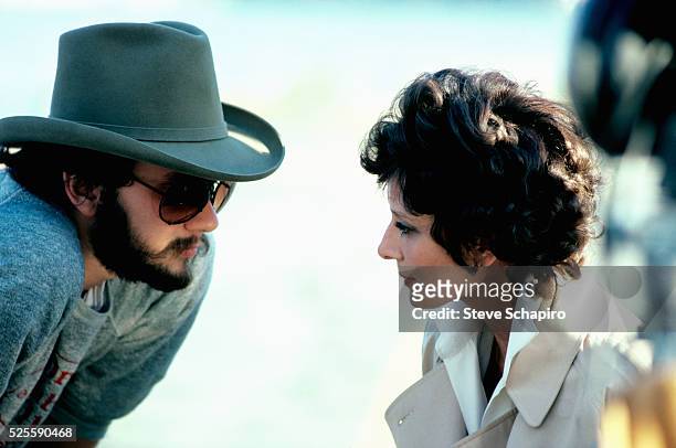 Audrey Hepburn and her son Sean Ferrer during the filming of They All Laughed, directed by Peter Bogdanovich