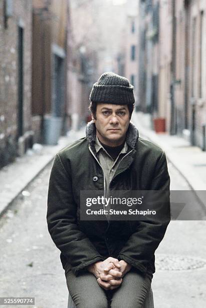 Tony Curtis as Albert DeSalvo in the film The Boston Strangler.