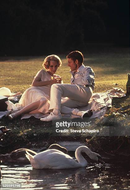 Mia Farrow and Robert Redford in a scene from The Great Gatsby