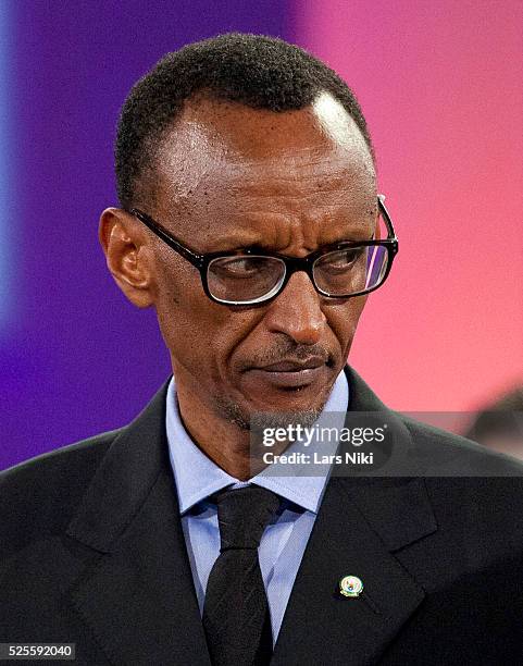 Paul Kagame, the sixth President of the Republic of Rwanda attending the "Closing Plenary Session" during the 2012 Clinton Global Initiative Annual...