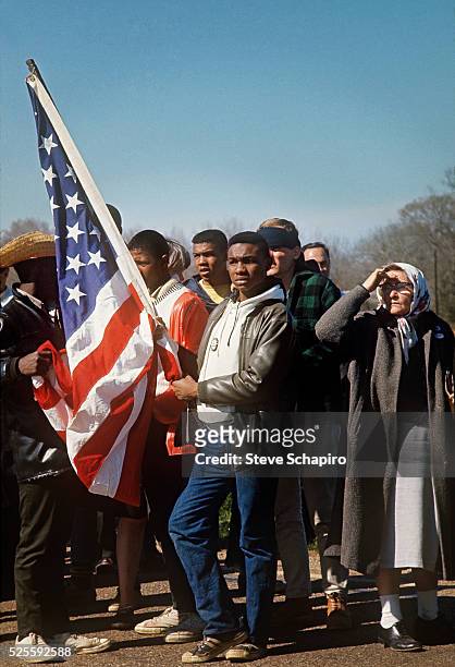 Selma marchers on one of the Selma to Montgomery protest marches for voting rights, Alabama, USA, 1965.