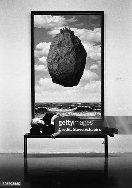 Rene Magritte during his exhibit at the New York Metropolitan Museum of Art