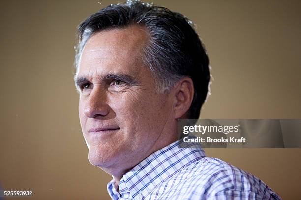 Republican presidential candidate Mitt Romney during a campaign rally in Exeter, New Hampshire.