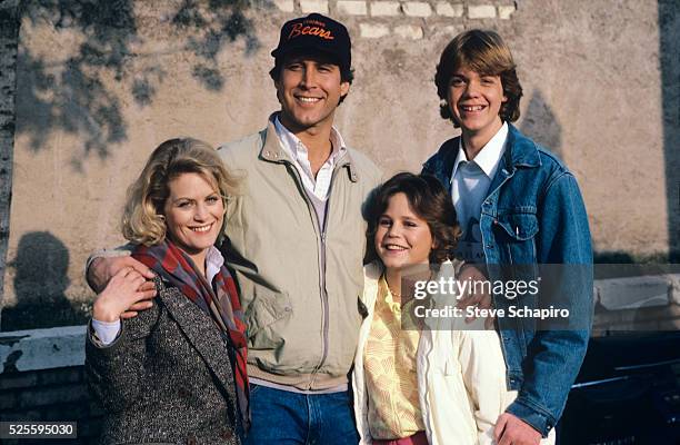 American actress Beverly D'Angelo as Ellen Griswold, with American actor and comedian Chevy Chase as Clark W. Griswold, Dana Hill as Audrey Griswold,...