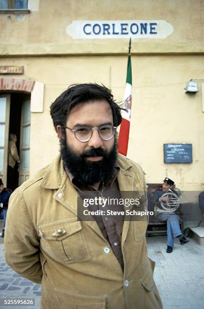 Francis Ford Coppola in Sicily during the filming of 'The Godfather Part II', Sicily, 1973.