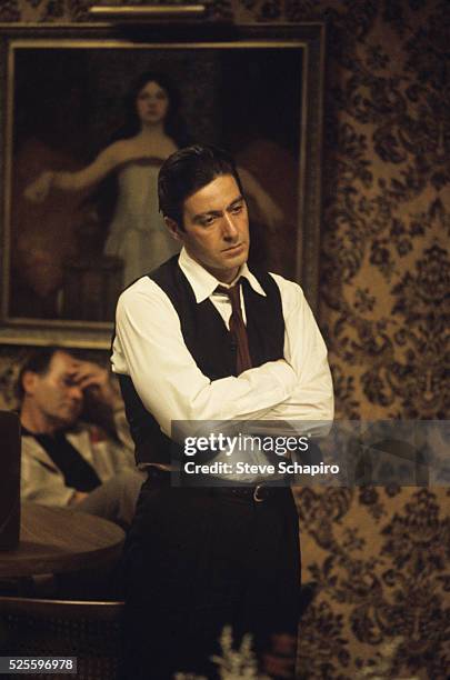 Al Pacino during the filiming of the Godfather Part II