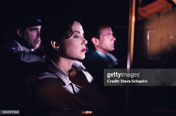 Annette Bening and Warren Beatty during the filming of Bugsy