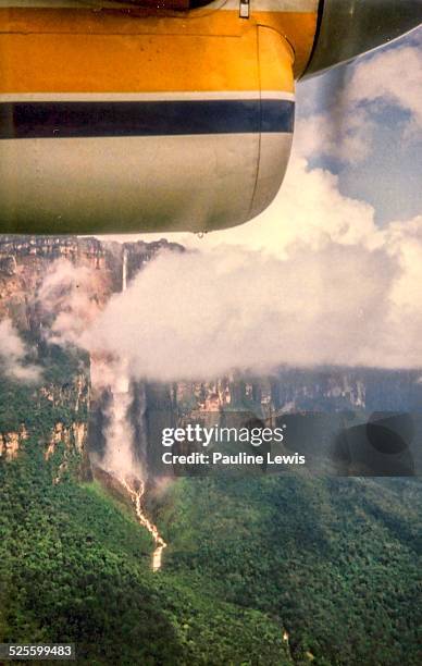 Scan of a photo I took in 1991 through a window of a light aircraft as it flew past Angel falls.