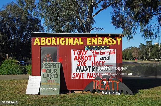 Aboriginal Embassy, lawns of Old Parliament House, Parkes, Canberra, Australian Capital Territory, Australia