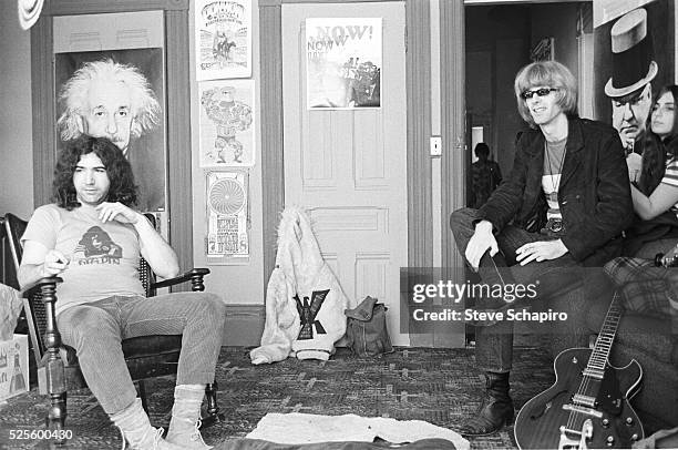 Jerry Garcia and Phil Lesh in the building the Grateful Dead shared at 710 Ashbury in the Haight Ashbury neighborhood of San Francisco