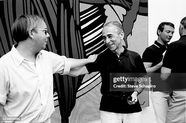 Belgian-born American modern art curator, historian and critic Henry Geldzahler , Italian-American art dealer Leo Castelli , and American pop artist...