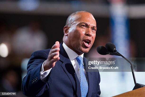 Massachusetts Governor Deval Patrick speaks at the Democratic National Convention in Charlotte, North Carolina.